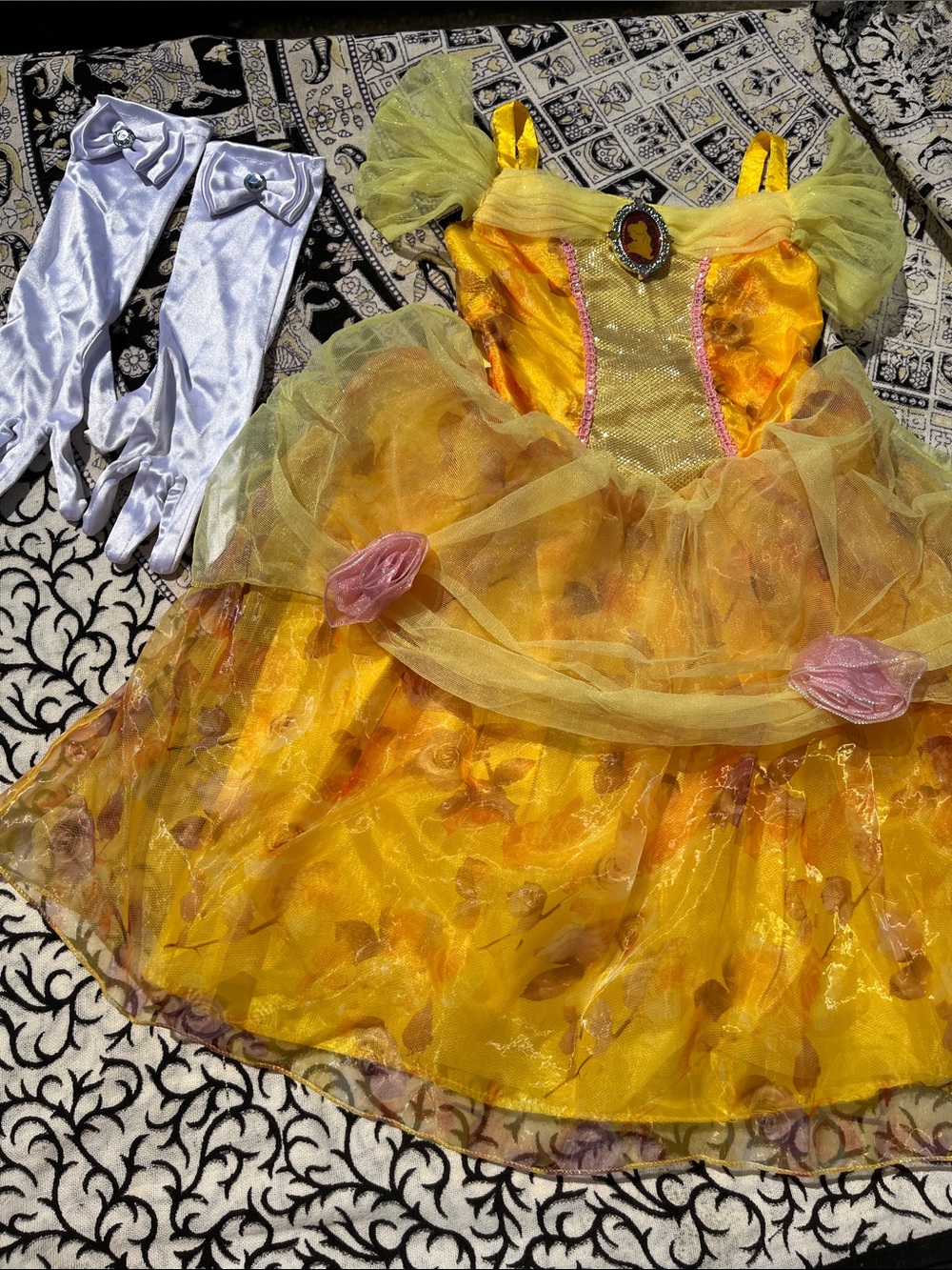 Disney Belle Princess Ball Gown Costume with White Gloves Beauty and The Beast